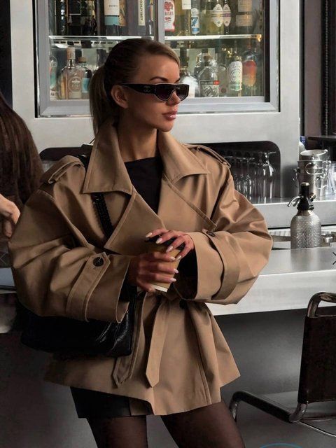 Жіночий тренч із щільної плащівки Burberry &mdash; водовідштовхувальний тренч під пояс 1366-370 фото